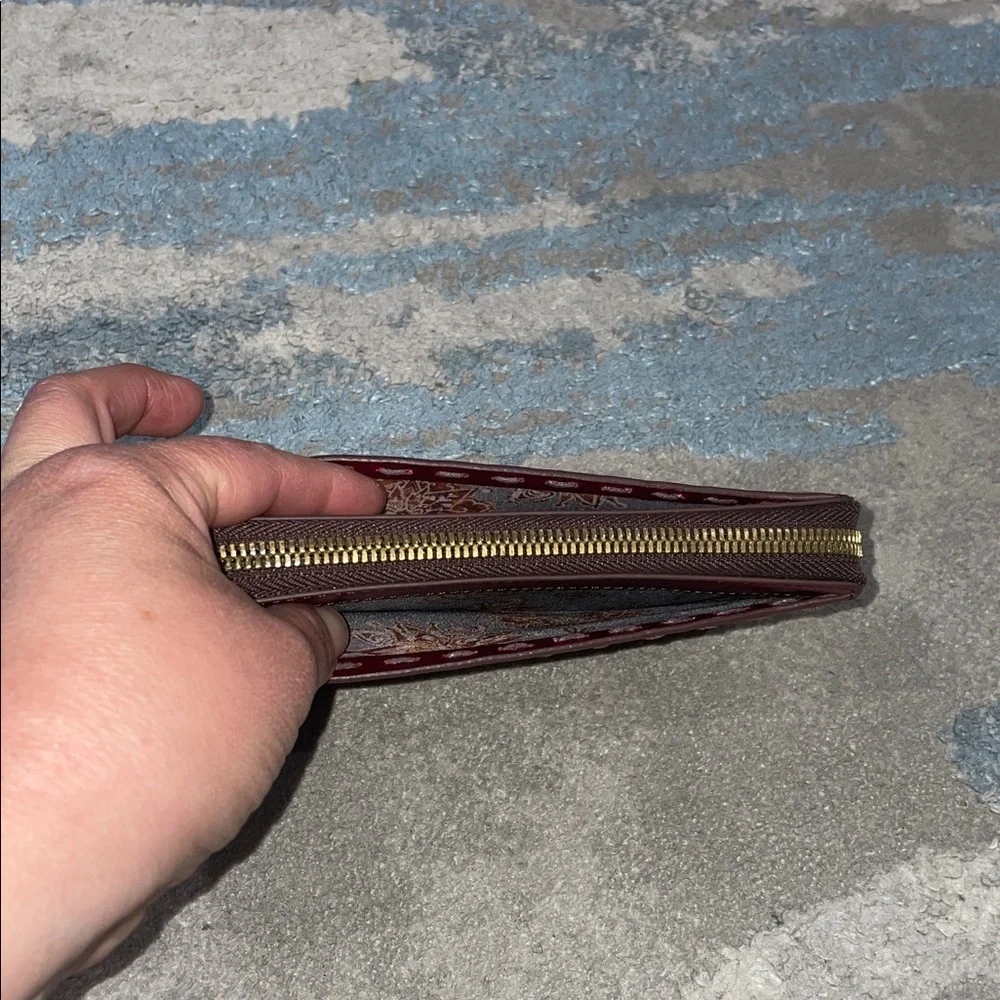 Hobo Honor Leather Zip Around Wallet Cherry Red Color